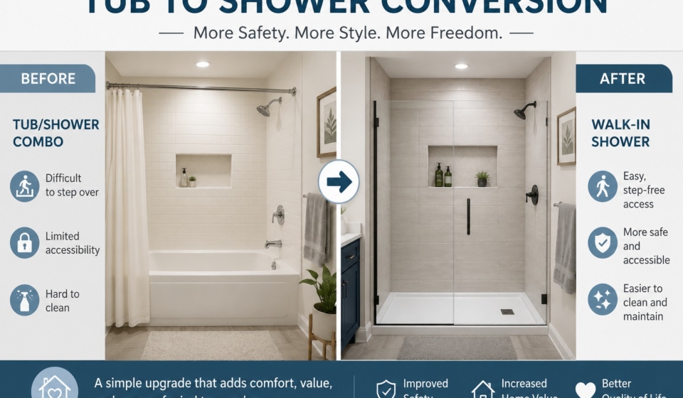 Tub-to-Shower Conversion