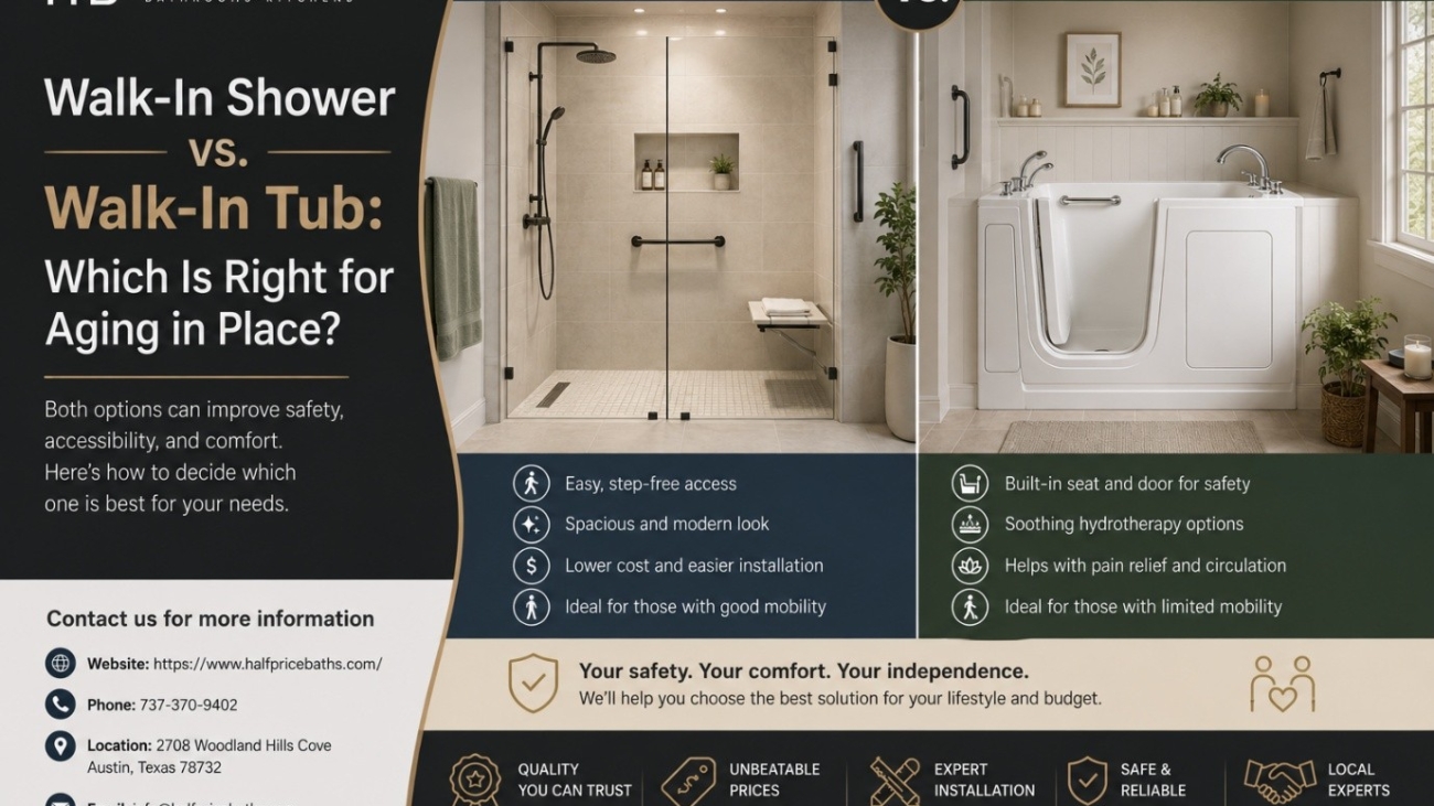 Walk-In Shower vs. Walk-In Tub